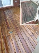Close-up Before & After Decks cleaned and sealed
