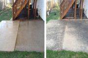 Pressure washed concrete before and after Pressure Washed Concrete