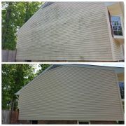 Before and After Vinyl Siding before and after powerwashing