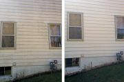 Before and After Vinyl Siding Powerwashing