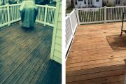 Deck before and after Sun deck cleaned and sealed